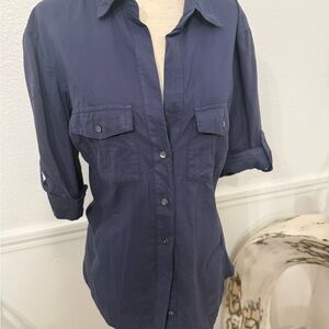 James Perse Navy Popover Shirt